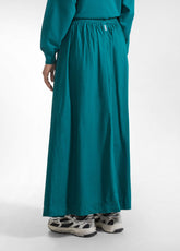 GONNA MAXI IN POPELINE EFFETTO PARACHUTE VERDE - PEACOCK GREEN | DEHA