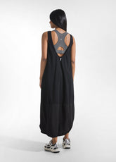 ABITO MAXI IN POPELINE EFFETTO PARACHUTE NERO - BLACK | DEHA