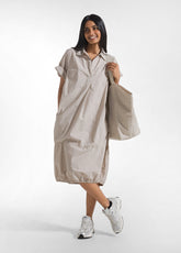 ABITO BALLOON IN POPELINE EFFETTO PARACHUTE BEIGE - Vestiti, Gonne e Tute | DEHA