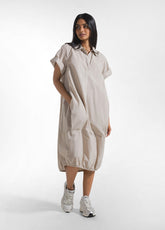 ABITO BALLOON IN POPELINE EFFETTO PARACHUTE BEIGE - CLAY BEIGE | DEHA