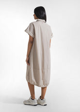 ABITO BALLOON IN POPELINE EFFETTO PARACHUTE BEIGE - CLAY BEIGE | DEHA