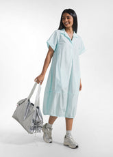 ABITO BALLOON IN POPELINE EFFETTO PARACHUTE BLU - Vestiti, Gonne e Tute | DEHA