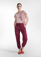 T-SHIRT IN COTONE FIAMMATO ALL-OVER ROSA - Top & T-shirts | DEHA