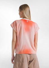 T-SHIRT OVERSIZE IN COTONE ORGANICO ALL-OVER ROSSO - SUNSET RED | DEHA