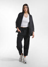 TENCEL TWILL BALLOON TROUSERS - BLACK - BLACK | DEHA