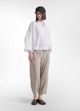 Tencel Twill Balloon Trousers - Multicolor - CLAY BEIGE | DEHA