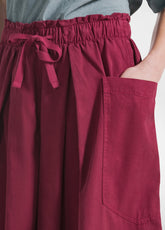 GONNA-PANTALONE PLISSETTATA IN TWILL DI LYOCELL ROSSO - CHERRY RED | DEHA