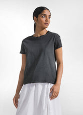 T-SHIRT EFFETTO SFUMATO IN COTONE ORGANICO NERO - Top & T-shirts | DEHA