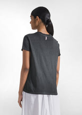 GRADIENT EFFECT T-SHIRT IN ORGANIC COTTON - BLACK - BLACK | DEHA