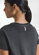 GRADIENT EFFECT T-SHIRT IN ORGANIC COTTON - BLACK - BLACK | DEHA