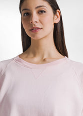Crew Neck Sweatshirt With Shaded Effect - Pink - BLUSH PINK | DEHA