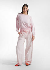 CREWNECK SWEATSHIRT AND WIDE LEG PANTS SET WITH PINK DEGRADÉ EFFECT - | DEHA