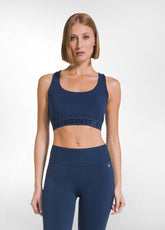TOP VOGATORE CORTO IN JERSEY STRETCH BLU - Activewear | DEHA