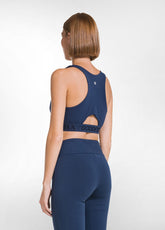 STRETCH JERSEY TOP AND JAZZ PANTS SET IN BLUE - | DEHA