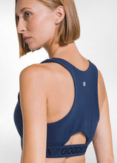 KURZES RACERBACK-TOP AUS JERSEY-STRETCH - BLAU - BLU NAVY | DEHA