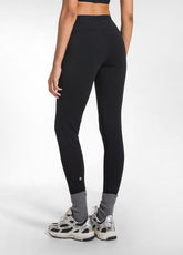 LOGO STRETCH JERSEY LEGGINGS - BLACK - BLACK | DEHA