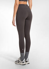 BROWN STRETCH JERSEY TOP AND LEGGINGS SET - | DEHA