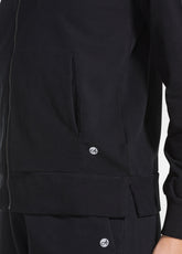 FELPA STRETCH CON ZIP SENZA CAPPUCCIO NERO - BLACK | DEHA