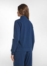 FELPA STRETCH CON ZIP SENZA CAPPUCCIO BLU - BLU NAVY | DEHA
