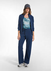 FELPA STRETCH CON ZIP SENZA CAPPUCCIO BLU - BLU NAVY | DEHA
