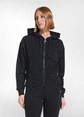 SWEATJACKE AUS STRETCH-BAUMWOLLE MIT KAPUZE - SCHW - DEHA ESSENTIALS | DEHA