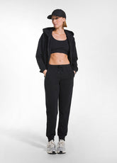 SWEATJACKE AUS STRETCH-BAUMWOLLE MIT KAPUZE - SCHW - DEHA ESSENTIALS | DEHA