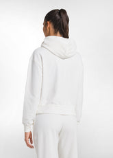 WHITE STRETCH COTTON FLEECE SWEATSHIRT AND SWEATPANTS SET - | DEHA