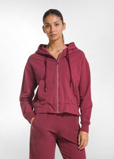 RED STRETCH COTTON HOODIE AND JOGGER TRACKSUIT - | DEHA