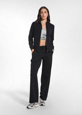 FULL-ZIP TRACKSUIT SET IN BLACK STRETCH COTTON FLEECE - Comfort Sets & Tracksuits | DEHA