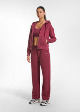 PANTALONE IN FELPA DI COTONE STRETCH ROSSO - CHERRY RED | DEHA