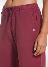 PANTALONE IN FELPA DI COTONE STRETCH ROSSO - CHERRY RED | DEHA