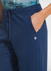 PANTALONE IN FELPA DI COTONE STRETCH BLU - BLU NAVY | DEHA