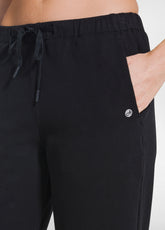 BLACK STRETCH COTTON ZIP-UP SWEATSHIRT AND JOGGERS SET - | DEHA