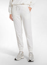 TUTA FELPA GIROCOLLO E JOGGER IN COTONE STRETCH BIANCO - | DEHA