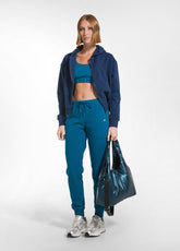 PANTALONE JOGGER IN COTONE STRETCH VERDE - TEAL GREEN | DEHA
