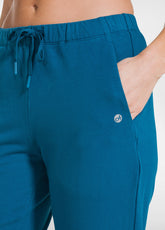 PANTALONE JOGGER IN COTONE STRETCH VERDE - TEAL GREEN | DEHA