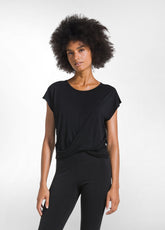 YOGA T-SHIRT MIT KNOTEN VORNE - SCHWARZ - DEHA ESSENTIALS | DEHA