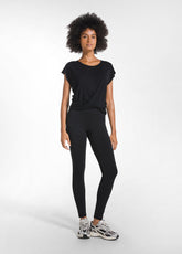 YOGA T-SHIRT MIT KNOTEN VORNE - SCHWARZ - DEHA ESSENTIALS | DEHA