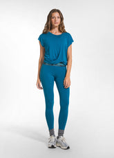 YOGA T-SHIRT WITH FRONT KNOT DETAIL - GREEN - Activewear | DEHA