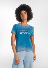 T-SHIRT DONA EFFETTO MARMORIZZATO OTHER - MARBLED LIGHT BLUE | DEHA