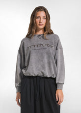 ORGANIC COTTON CREWNECK SWEATSHIRT WITH OTHER GRAPHIC - MARBLED COCOA BROWN | DEHA