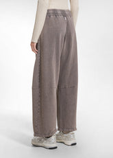 ACID-WASHED ORGANIC COTTON COMFORT TROUSERS - MULT - MARBLED TAUPE BROWN | DEHA