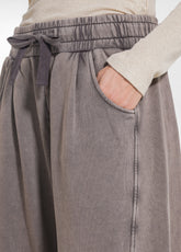 ACID-WASHED ORGANIC COTTON COMFORT TROUSERS - MULT - MARBLED TAUPE BROWN | DEHA