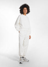 CREWNECK SWEATSHIRT AND BALLOON PANTS TRACKSUIT IN WHITE COTTON FLEECE - Comfort Sets & Tracksuits | DEHA