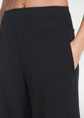 ORGANIC COTTON PALAZZO TROUSERS - BLACK - BLACK | DEHA