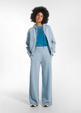 BLUE ORGANIC COTTON SWEATSHIRT AND PALAZZO PANTS SET - Comfort Sets & Tracksuits | DEHA