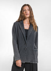 BLAZER IN COTONE ORGANICO MARMORIZZATO NERO - Giacche e Giubbotti | DEHA