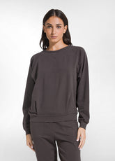 DEHA COTTON CREW-NECK SWEATSHIRT - BROWN - COCOA BROWN | DEHA