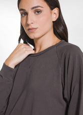 DEHA COTTON CREW-NECK SWEATSHIRT - BROWN - COCOA BROWN | DEHA