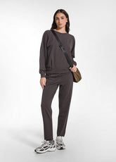 DEHA COTTON CREW-NECK SWEATSHIRT - BROWN - COCOA BROWN | DEHA